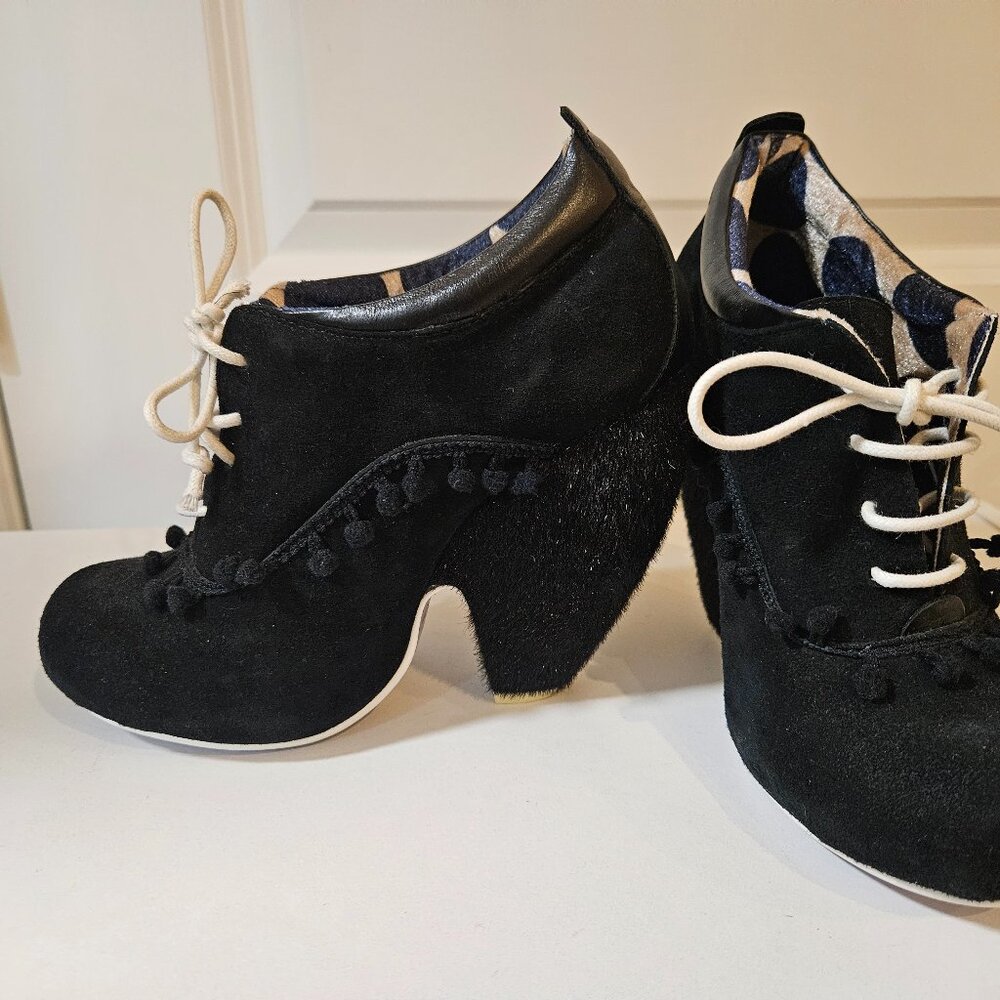 Irregular Choice Black Curved Heel Bootie